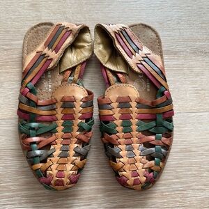 Kids Huarache Artisanal Mexican Sandals Genuine‎ Leather Sz. 2